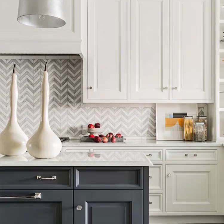 Chevron Carrara White Marble Stone, Tile Flooring Kitchen Backsplash