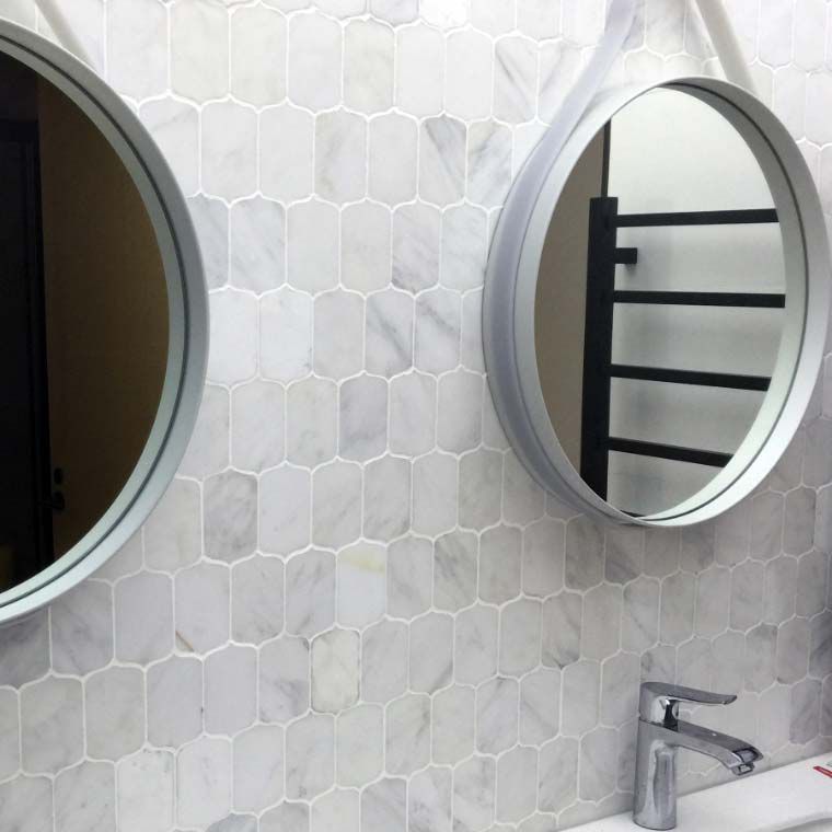Floor Mosaic Tile Kitchen Backsplash, White Stone Backsplash Bathroom