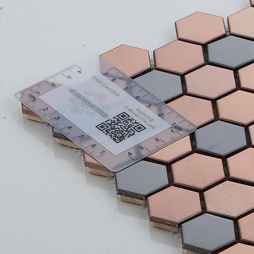 Piastrelle Adesive Esagonali In Metallo Effetto Oro Rosa – 10 Pezzi Da 26,3x26 Cm, Autoadesive E Tagliabili, Per Cucina E Bagno