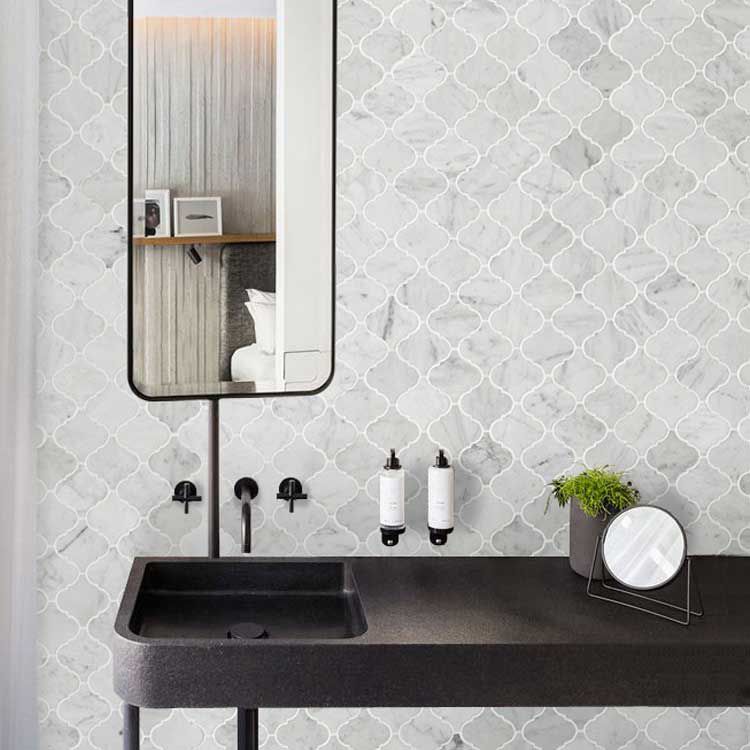Floor Mosaic Tile Kitchen Backsplash, White Mosaic Bathroom Tiles