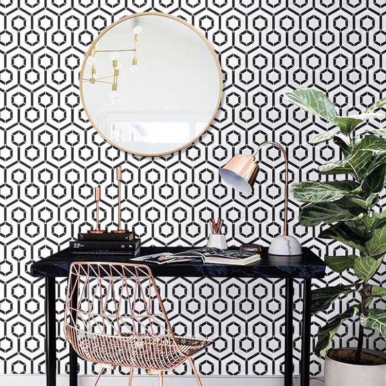 E Mosaictile Hexagon Black And White, Large Tile Backsplash Bathroom