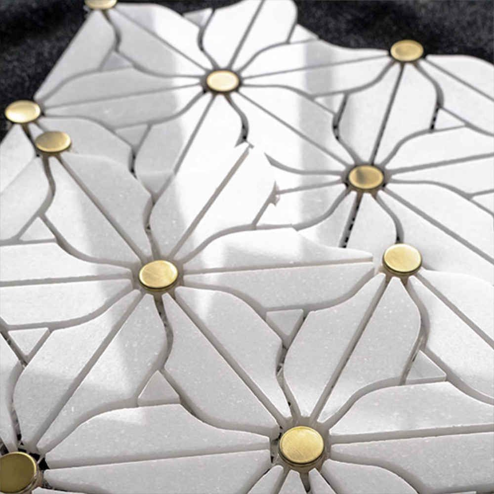MOSAÏQUE CARRÉ EN MARBRE CÉRAMIQUE