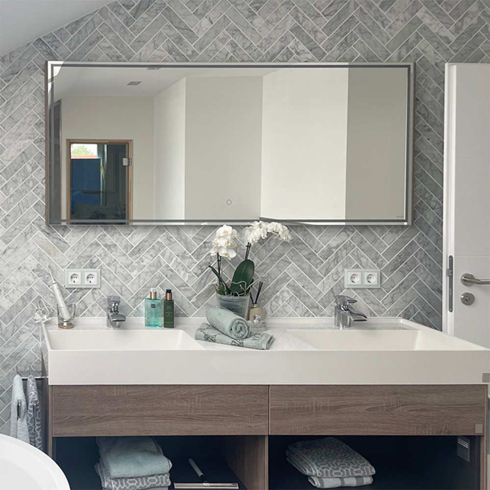 Herringbone Tiles Bathroom Wall