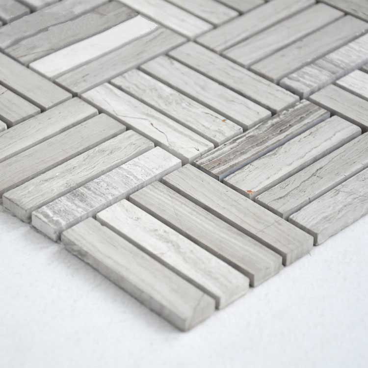 Floor Mosaic Tile Kitchen Backsplash, Rectangle Grey Kitchen Floor Tiles