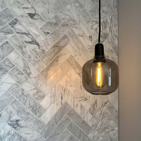 Large Herringbone Marble Tiles Kitchen Backsplash Bathroom Wall Floor White Mosaic