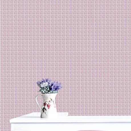 Pale Pink Crystal Glass Mosaic Tile Square