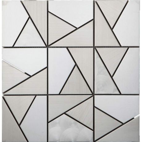 3D Stainless Steel Mosaic Tile Multi-Shape Silver