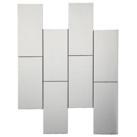 3D Stainless Steel Mosaic Tile Rectangle  Silver