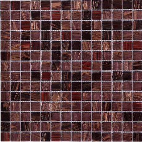 Glass Mosaic Tile Square Metallic Highlight 20x20mm Copper and Bronze