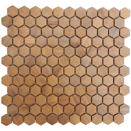 Kleiner Hexagon Kupfer Mosaik Fliese Feature Wand