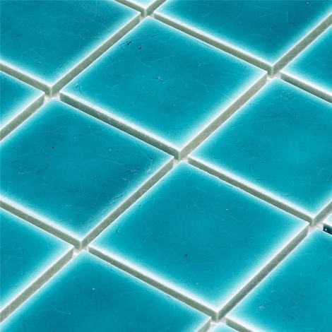 Porcelain Mosaic Tile Square Emerald Green Glossy 48x48mm