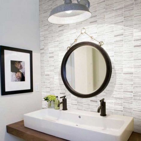  Grey Rectangle Marble Stone Bath Wall and Floor Mosaic Tile Kitchen Backsplash