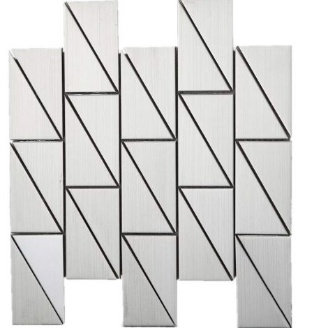 3D Stainless Steel Mosaic Tile Silver long Triangle