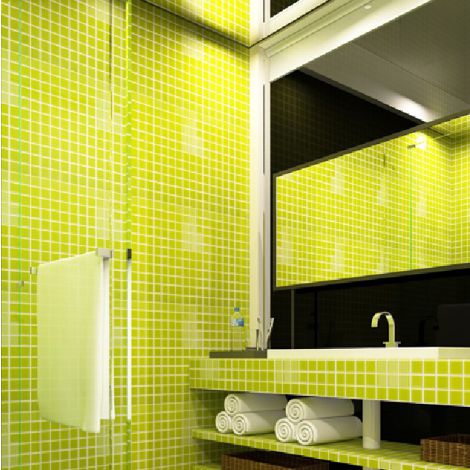 Apple Green Crystal Glass Mosaic Tile Square