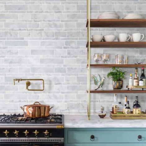  Carrara White Specialty Marble Stone Bath Wall and Floor Mosaic Tile Kitchen Backsplash