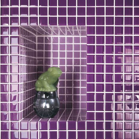 Simple Purple Crystal Glass Mosaic Tile Square