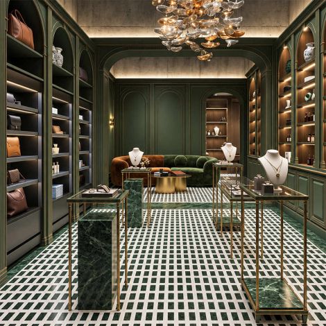 Floor Tiles Luxury Interior Drawing Room Waterjet Marble Tiles Green