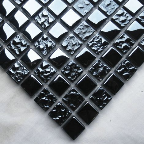 Black 1.5x1.5 Glass Tile