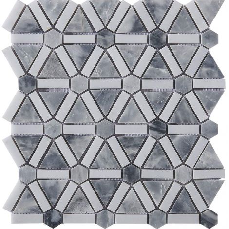 Marble Mosaic Tile Black White Grey Multi-Shape Honed