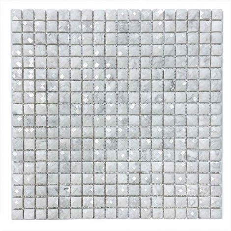Square Diamond Marble Mosaics Tiles  Accent Wall Carrara White Green-White-Product
