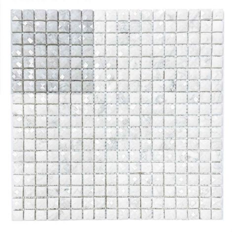 Square Diamond Marble Mosaics Tiles  Accent Wall Carrara White Green-White-Sample