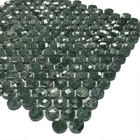Marble Diamond Cut Mosaic Tiles Feature Wall Splashback Round Indian Green Color Zoom In