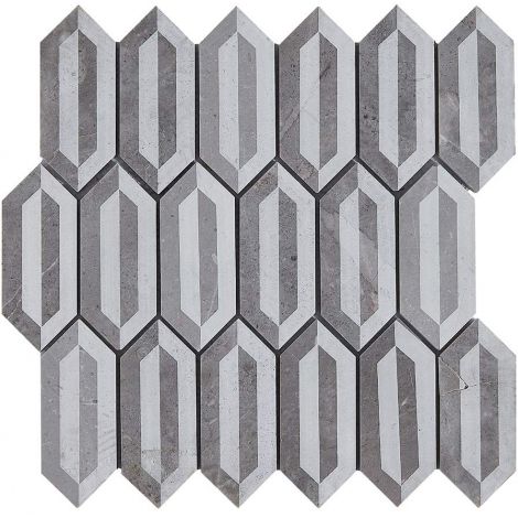 Marble Mosaic Tile Specialty Grey  Laser engraving Honed