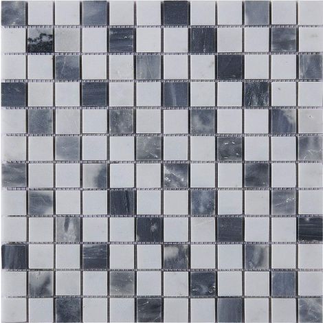 Marble Stone Mosaic Tile Grey White Black Square Honed