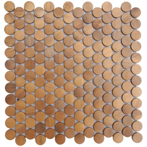 Penny Round Backsplash Copper Mosaic Tile Feature Wall Fireplace Decor 