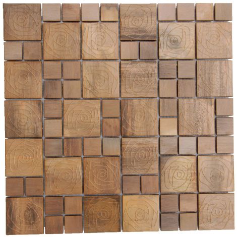 Rose Pattern Copper Mosaic Tile Square Feature Wall Fireplace Decor 