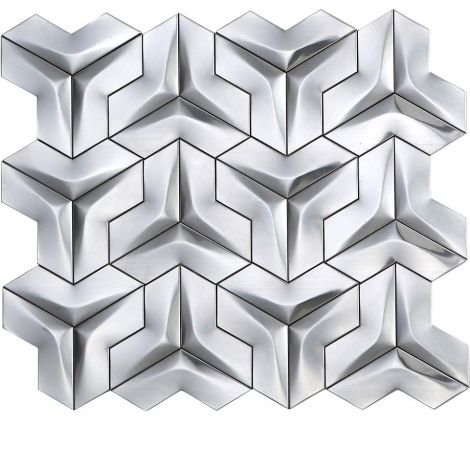 3D Stainless Steel Mosaic Tile Special Silver