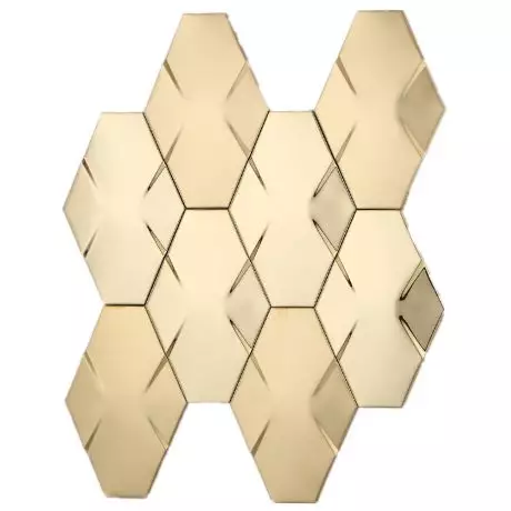 Golden 3D Diamond Stainless Steel Mosaic Tile