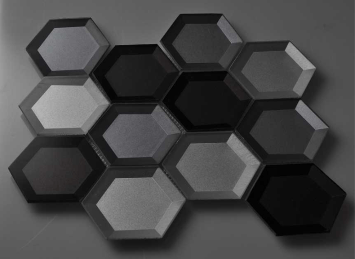 light reflection for the beautiful hexagon glass mosaic tile