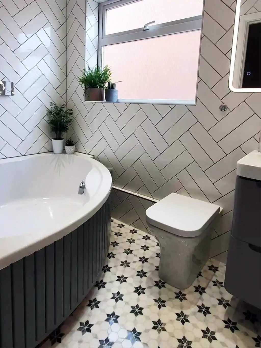 Hexagonal Star Marble Tile as Floor Tiles in the bathroom Design Ideas 01