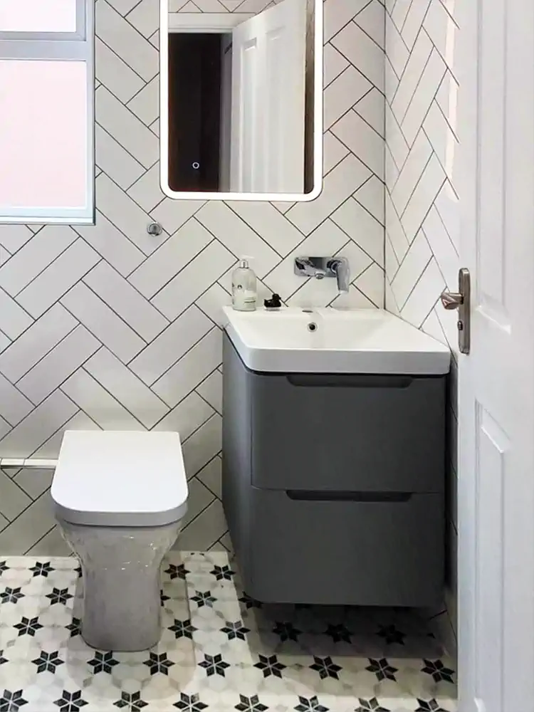 Hexagonal Star Marble Tile as Floor Tiles in the bathroom Design Ideas 03